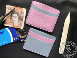 Aiden card holder in Pink and Grey colours