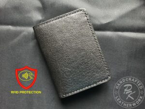 Cora RFID protected wallet in Black with Black stitching