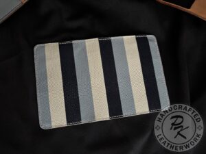 Poppy RFID protected passport wallet in Black, White and Blue stripes with reptile print