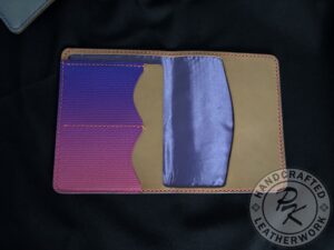 Poppy RFID protected passport wallet in Blue-Pink colour