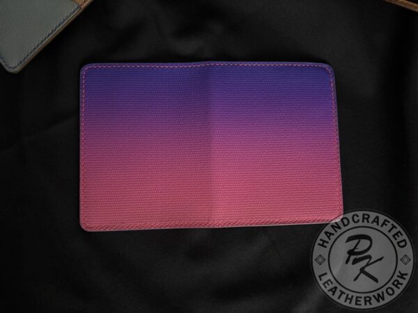 Poppy RFID protected passport wallet in Blue-Pink colour - Image 2