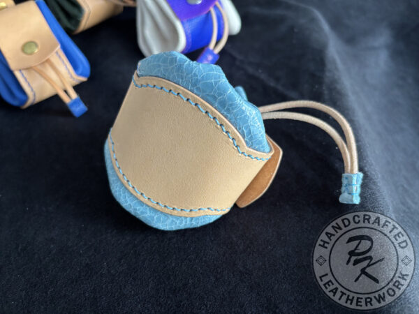 Aniko medieval pouch in Glossy blue colour - Image 6
