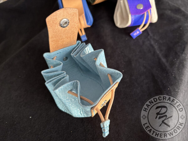 Aniko medieval pouch in Glossy blue colour - Image 3
