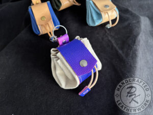 Aniko medieval pouch in Blue/Violet colour and natural cotton pocket