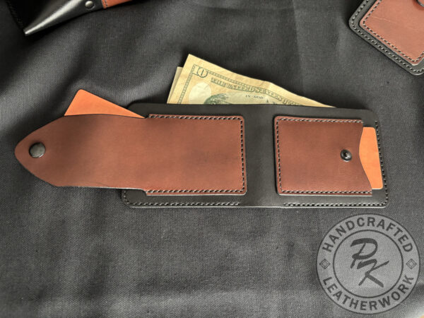 Brett wallet in Black and Brown colour with closure - Image 7