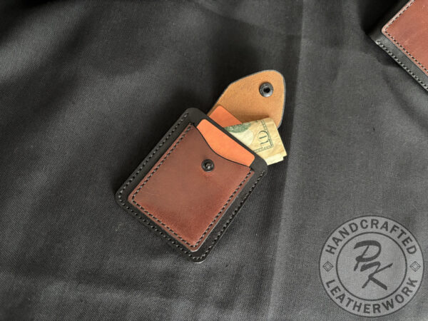 Brian card holder in Black and Brown colour with closure - Image 2